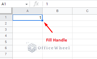 the fil handle for autofill numbers in google sheets
