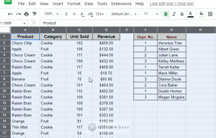 selecting the entire worksheet to set a filter in google sheets