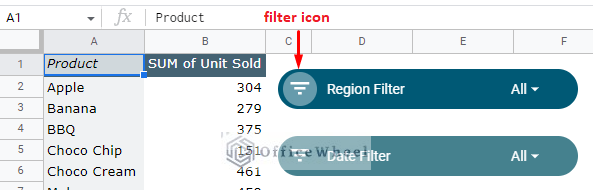 the filter icon on a slicer