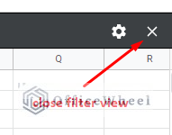 closing the filter view