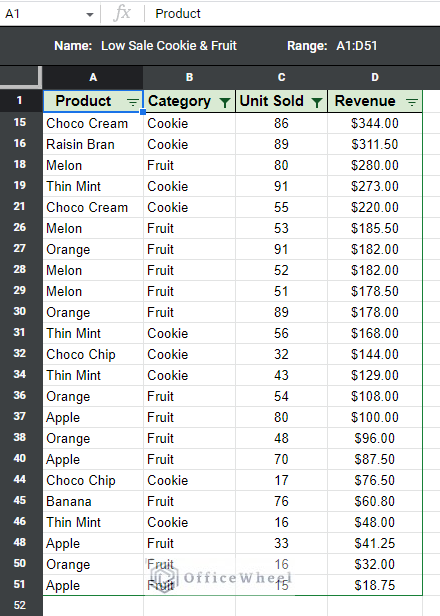 filter view interface in google sheets