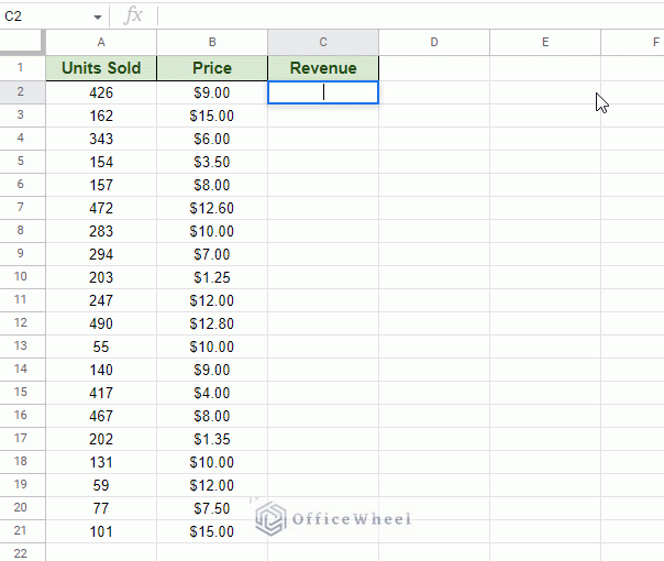 autofill suggestion for formulas in google sheets