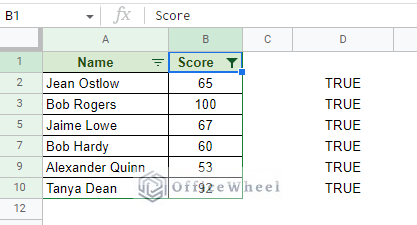 filter by multiple condition using custom formula in google sheets