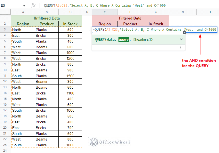 How To Filter With QUERY For Multiple Criteria In Google Sheets (An ...