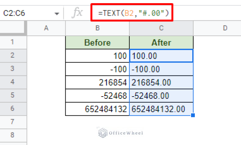 Format a Number with a Formula in Google Sheets - OfficeWheel