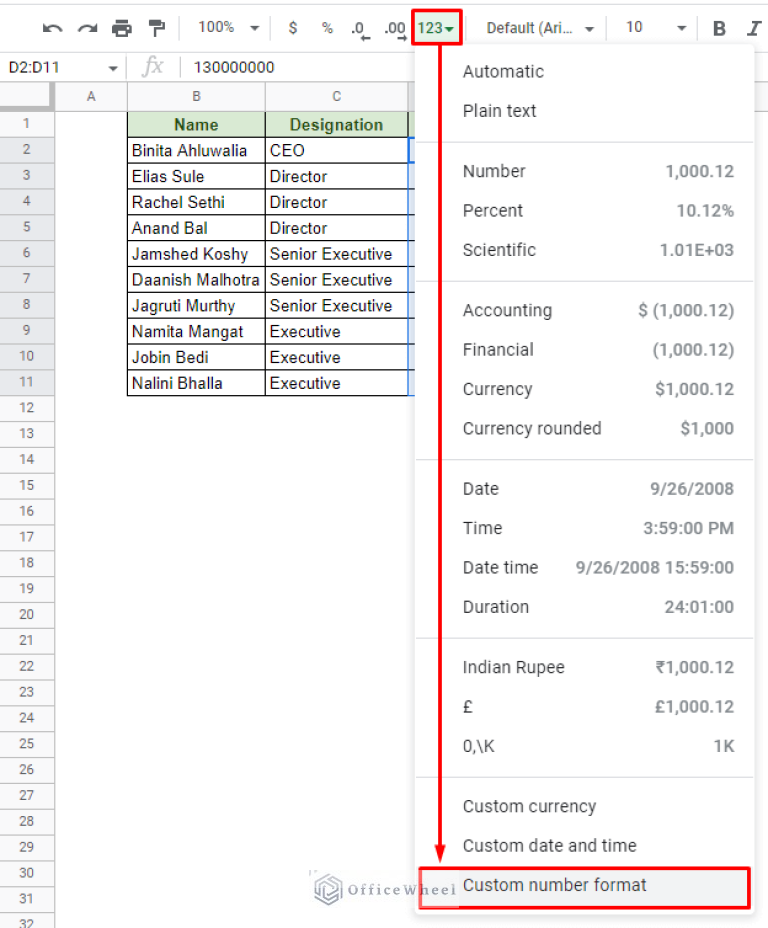 How to Format Currency in Google Sheets (An Easy Guide) - OfficeWheel