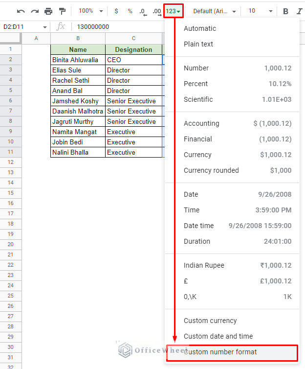 How to Format Currency in Google Sheets (An Easy Guide) - OfficeWheel