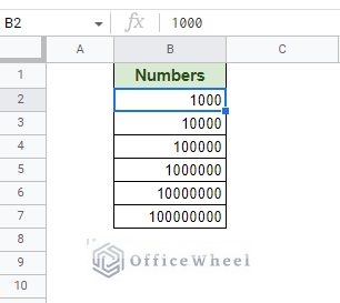 second sample dataset with a range of numbers