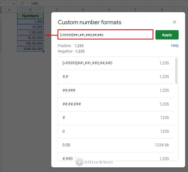 adding thousand and lakh separators as a custom number format