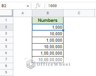 adding commas to crore, lakh, and thousand separator in numbers in google sheets