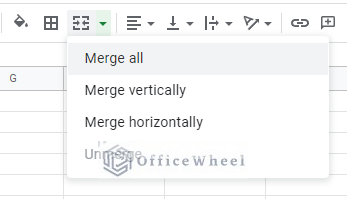 the 3 merge options in google sheets
