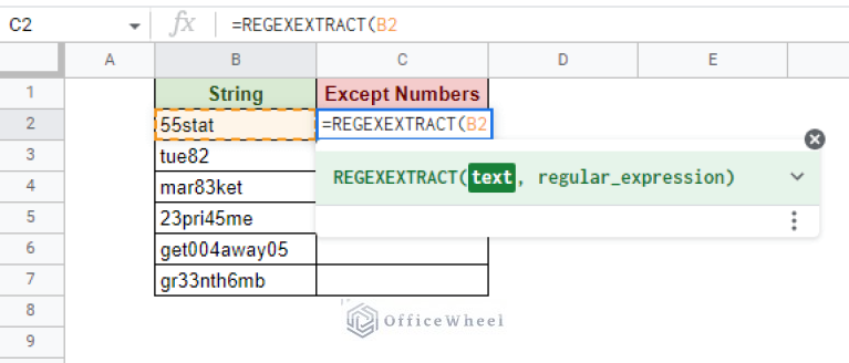 How to Remove Numbers from a String in Google Sheets