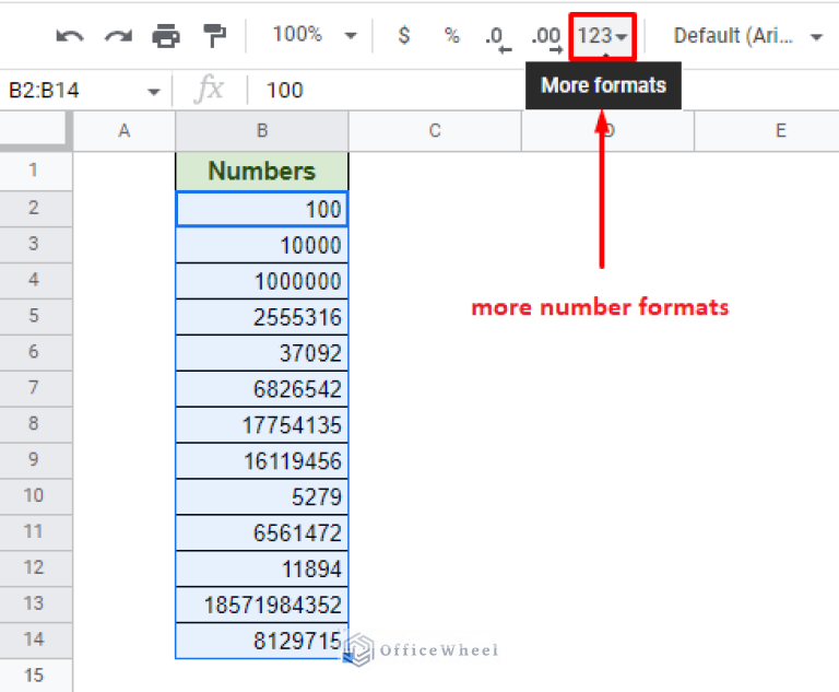 How To Add Commas To Numbers In Google Sheets OfficeWheel How To Add Commas To Numbers In Google Sheets OfficeWheel