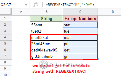 we do not get the complete string with regexextract if there are numbers in between