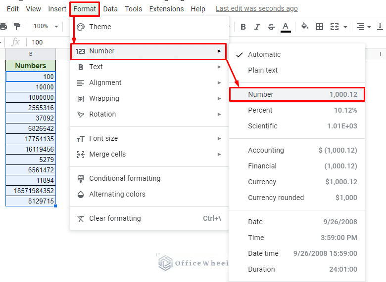 alternative way to format values from the format tab