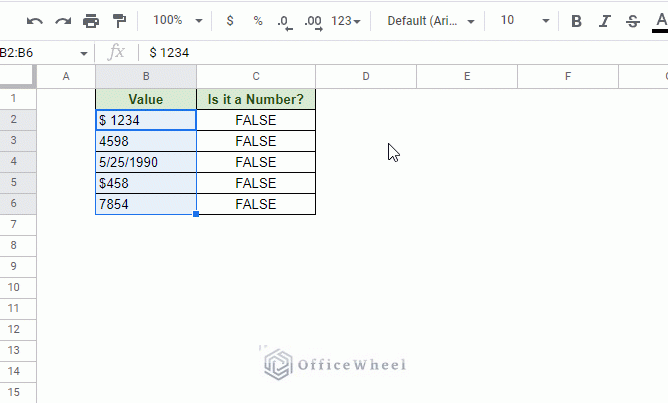 convert string to number in google sheets using the format menu