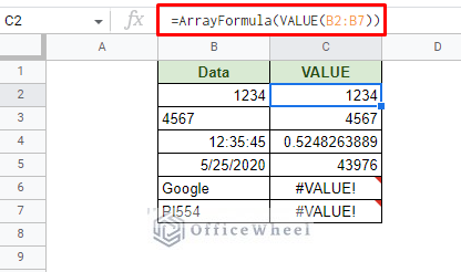 updating the value formula with arrayformula