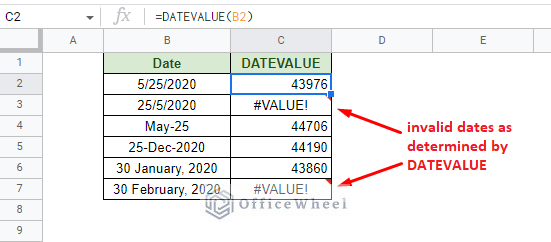 getting the fractional date value with the datevalue function