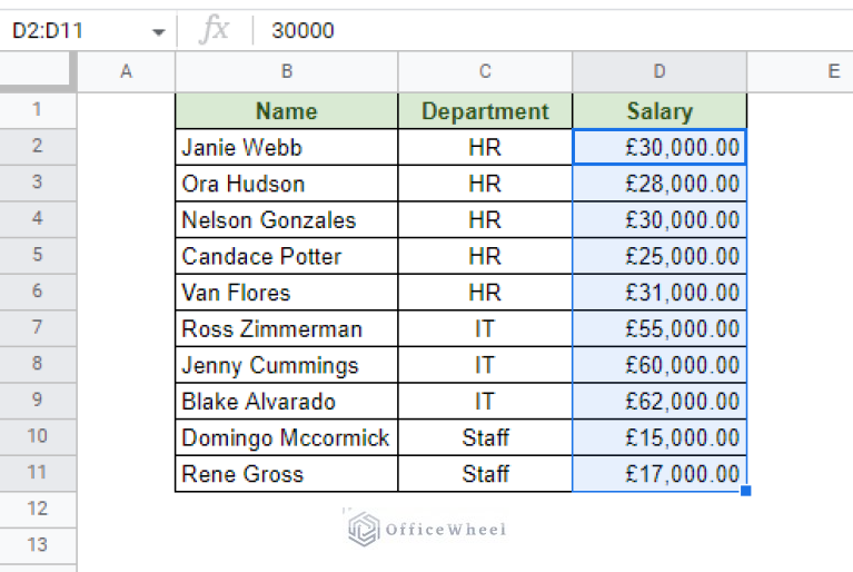 How to Format Currency in Google Sheets (An Easy Guide) - OfficeWheel