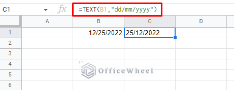 converting date formats using the text function
