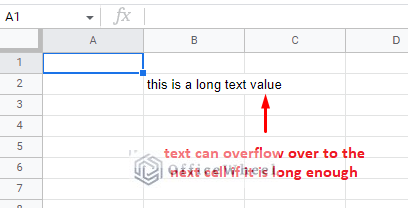 text does not fit the cell in google sheets