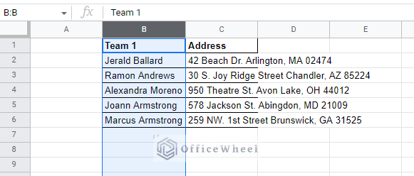 using resize columns to format cells to fit text in google sheets