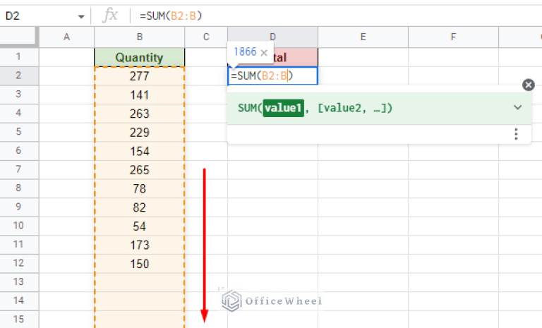 How to Automatically Add Numbers in Google Sheets - OfficeWheel