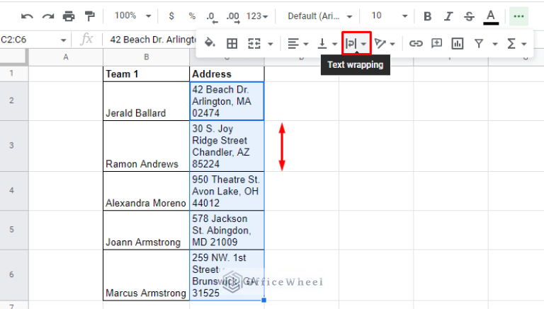 How to Format Cells to Fit Text in Google Sheets (2 Ways) - OfficeWheel