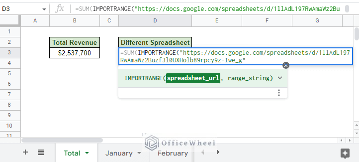 pasting the irl in the spreadsheet_url field of importrange