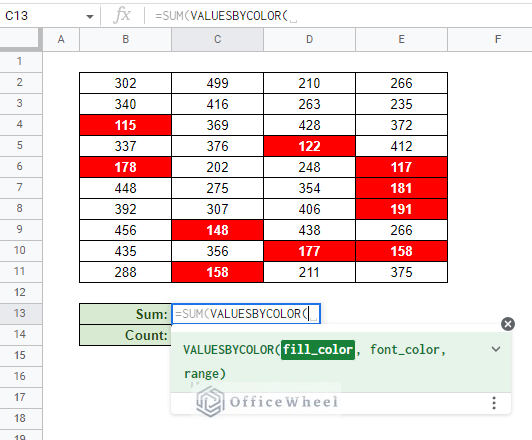 applying another function with valuesbycolor 