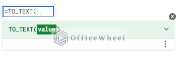 to_text function syntax in google sheets to convert number to text