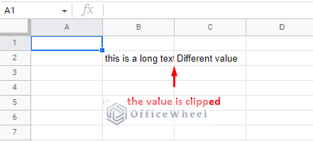 text clipping in a cell in google sheets