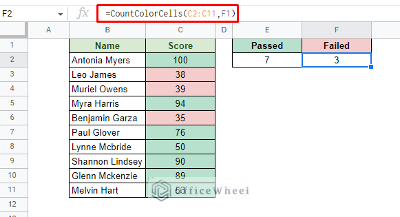 count colored cells with red background in google sheets using apps script