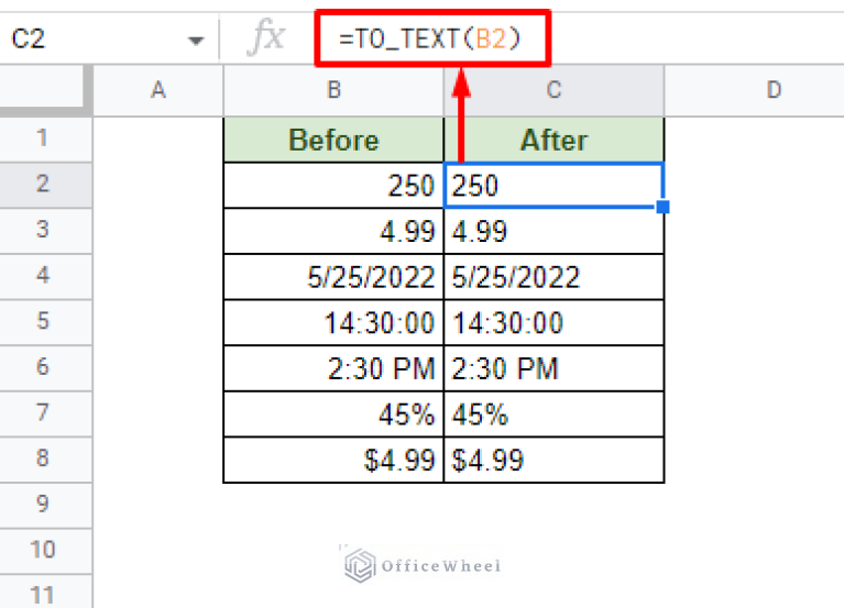How to Convert Number to Text in Google Sheets (3 Easy Ways) - OfficeWheel