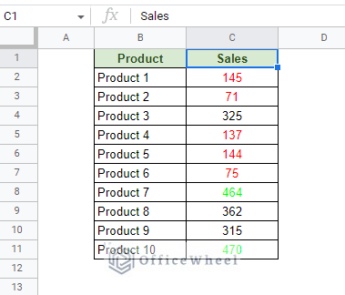 result of conditional custom number formula in google sheets