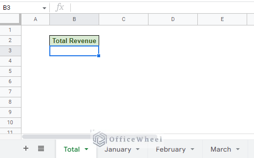 simple worksheet to calculate the total revenue in