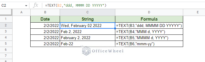 different date formats with text function in google sheets