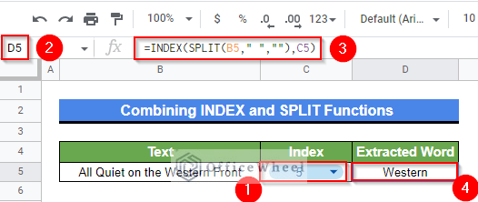 Combining INDEX and SPLIT functions to extract Nth word from a string