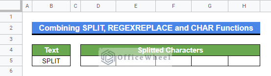 Dataset for demonstrating how to split a cell with a word into letters or characters in Google Sheets