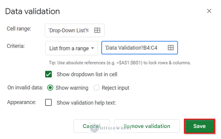 How to Use Data Validation in Google Sheets from Another Sheet