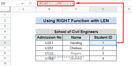 Advance application of RIGHT and LEN function