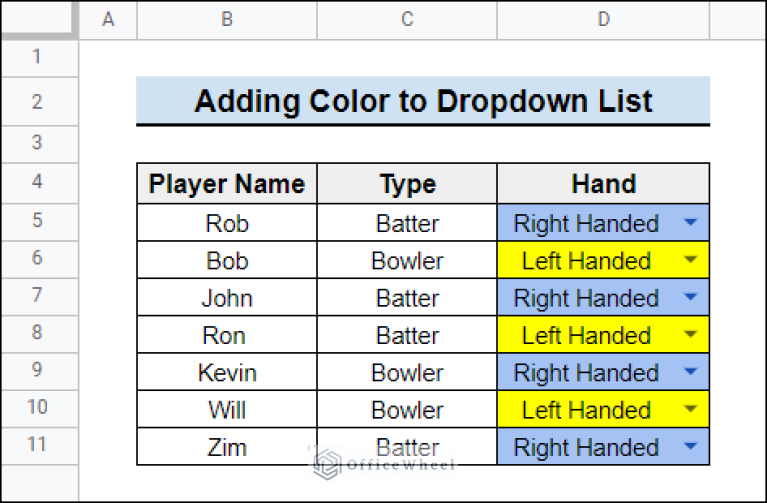 How to Add Color to Drop Down List in Google Sheets (Easy Steps)