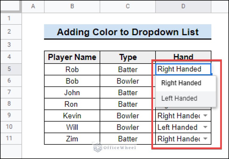 How to Add Color to Drop Down List in Google Sheets (Easy Steps)