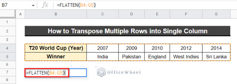 How to Copy Horizontal and Paste Vertical in Google Sheets