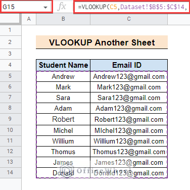 VLOOKUP from Single Sheet