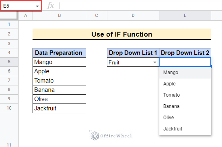 How to Create Conditional Drop Down List in Google Sheets