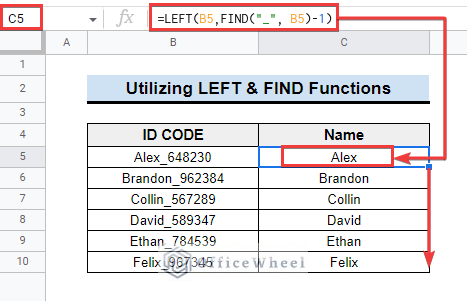 Utilizing LEFT and FIND Functions