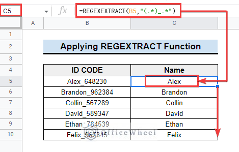 Applying REGEXEXTRACT Function