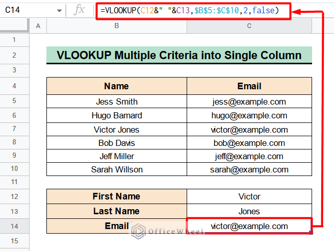 VLOOKUP with Multiple Criteria into Single Column