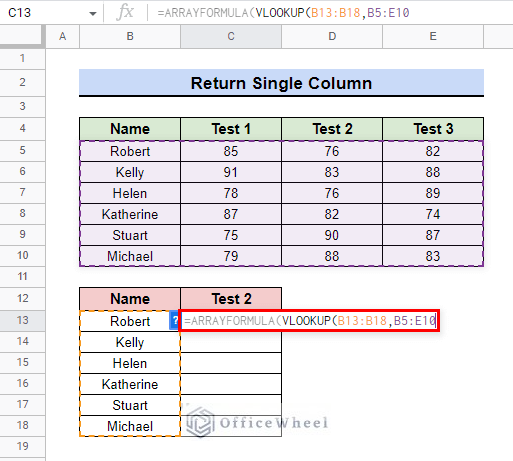 input data table range
